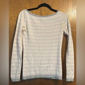 Theory Pink and White Striped Sweater